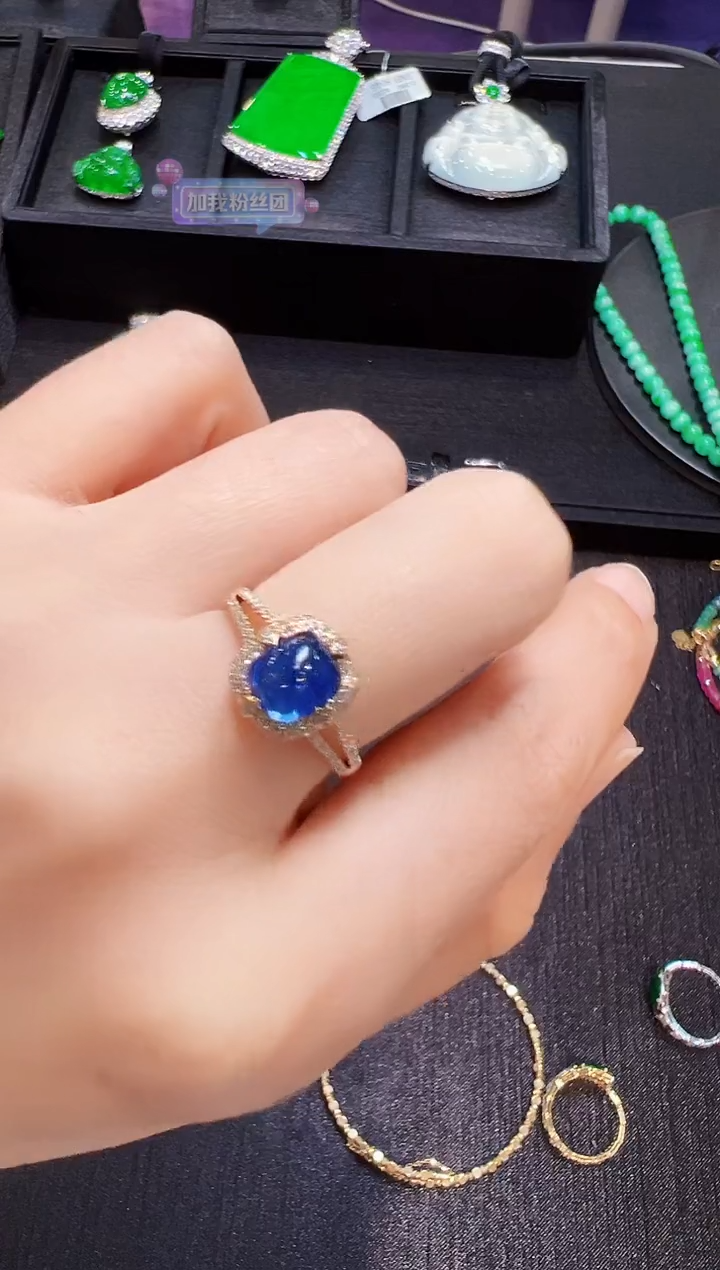 【闪购商品】蓝宝石戒指18K金镶嵌戒指