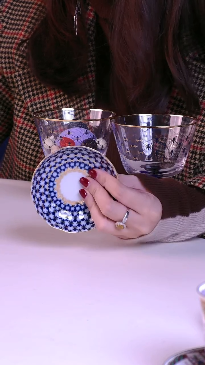 快**尚红色网纹9.8cm盘