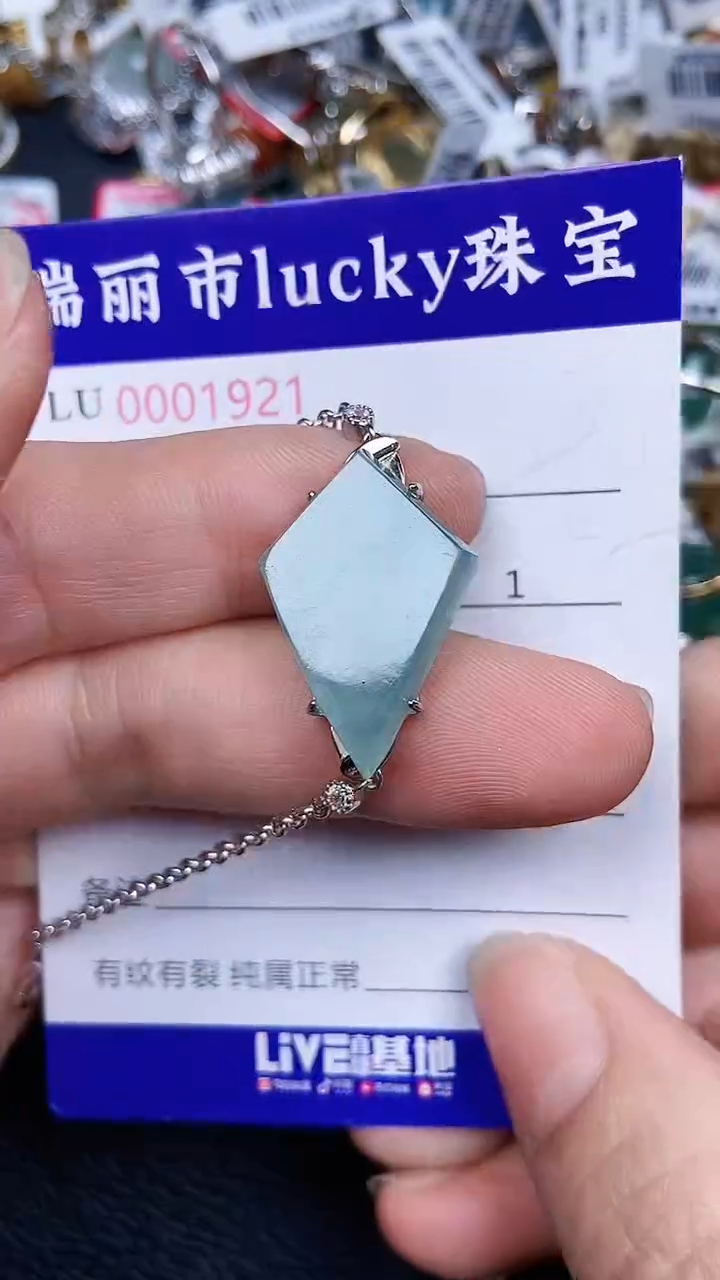 颈饰银S925镶嵌翡翠19214