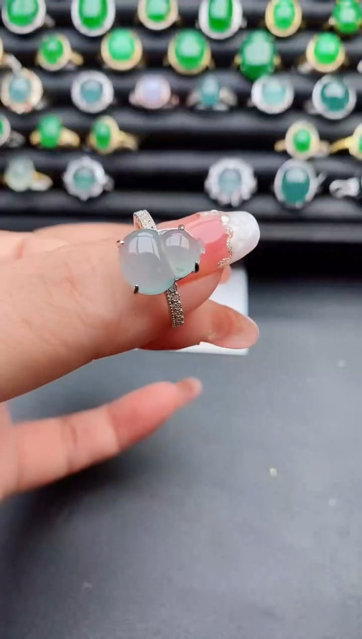 【闪购商品】翡翠戒指银S925镶嵌50800