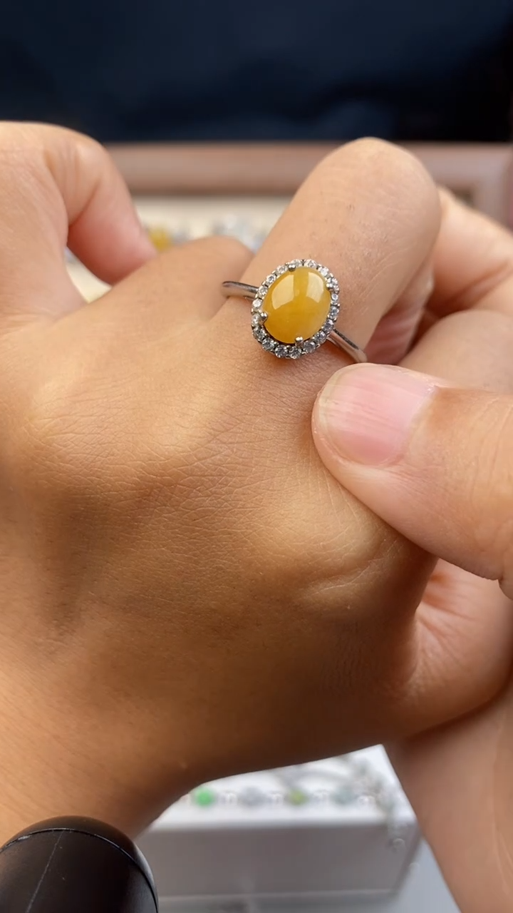 翡翠戒指银S925镶嵌86767857