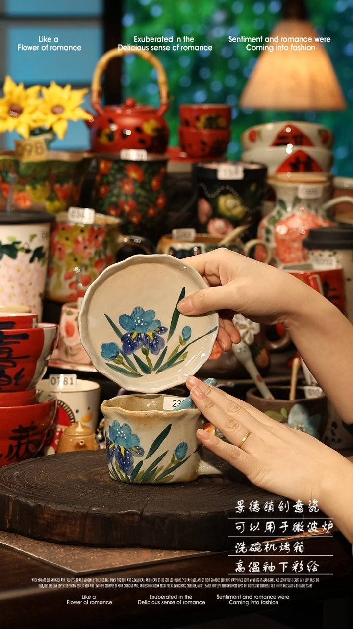 陶瓷景德镇高温釉下彩手工手绘款式@A0230@