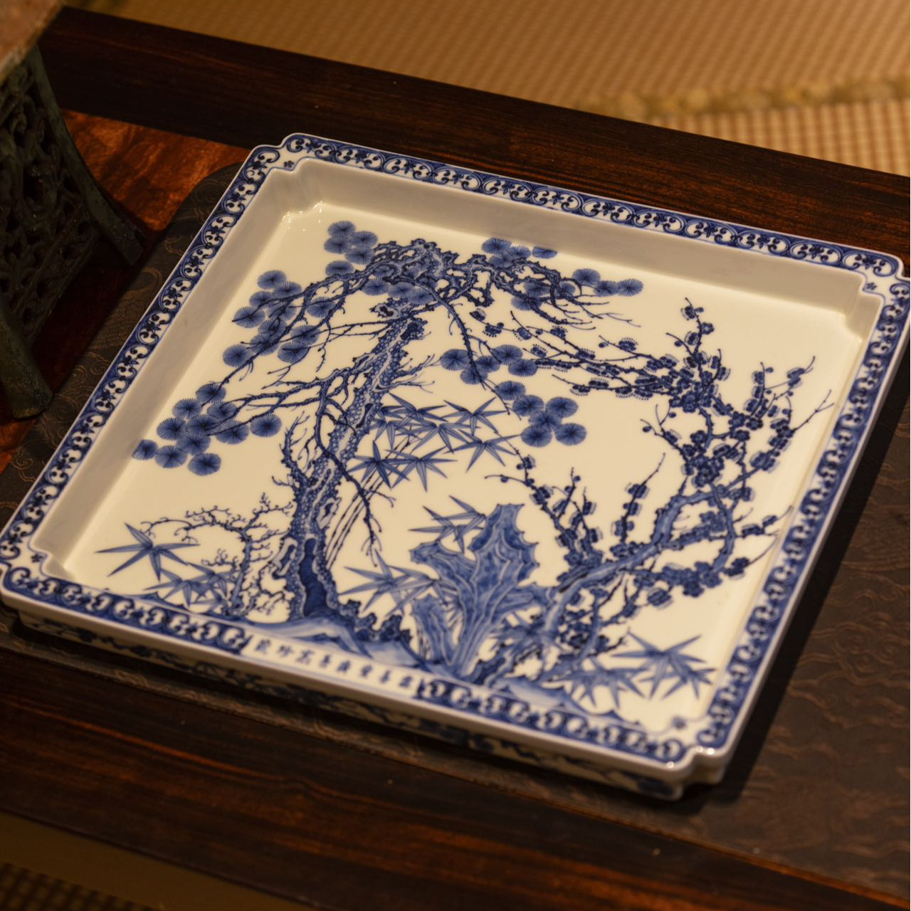 思物茶生活】松竹梅方形干炮台壶承