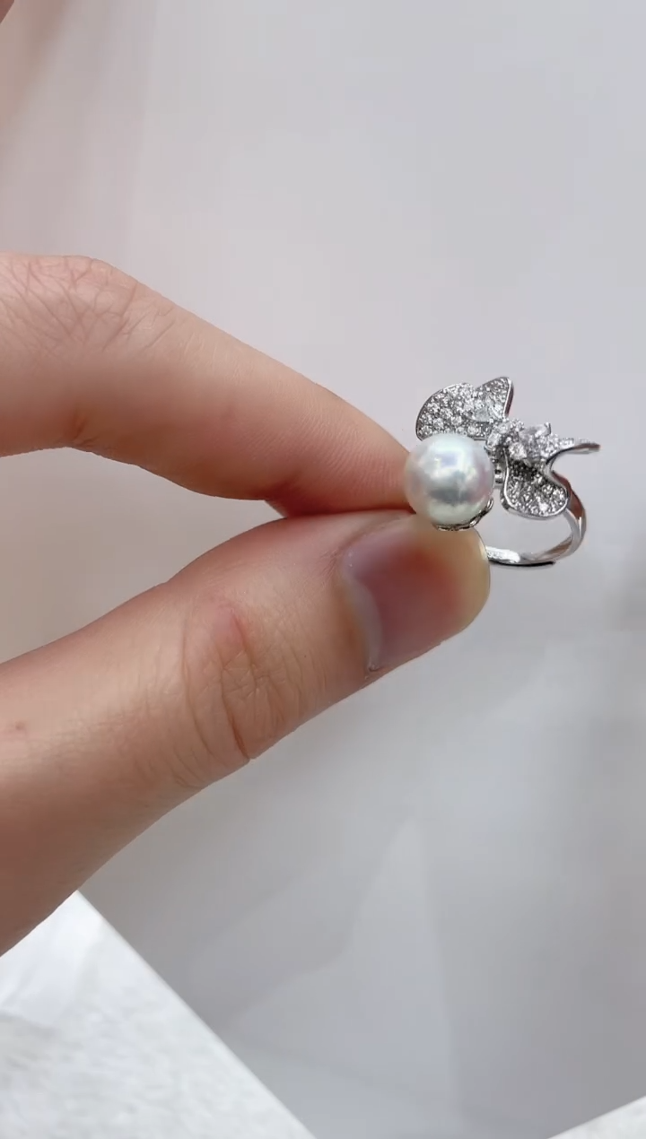 【闪购商品】海水珍珠戒指银S925镶嵌海水珍珠戒指