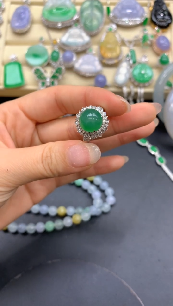 【闪购商品】翡翠戒指18K金镶嵌424-中国好珍宝