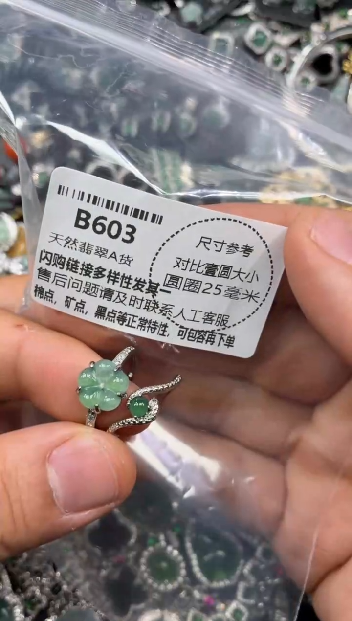 颈饰未镶嵌翡翠B603戒指