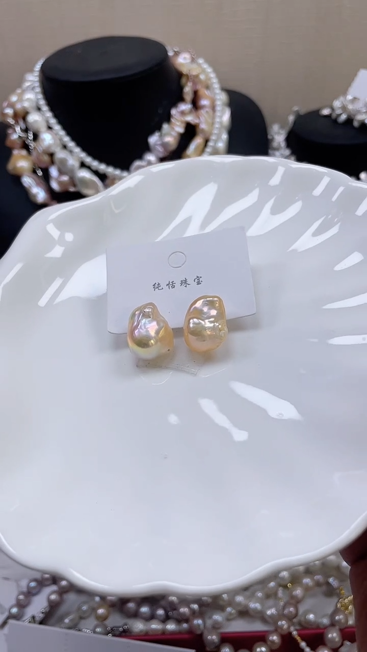 未镶嵌耳饰淡水珍珠【纯恬饰品】