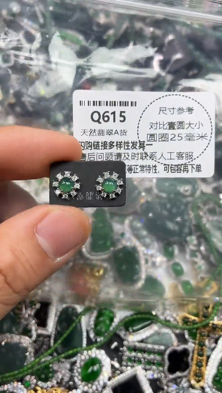 颈饰未镶嵌翡翠Q615耳钉