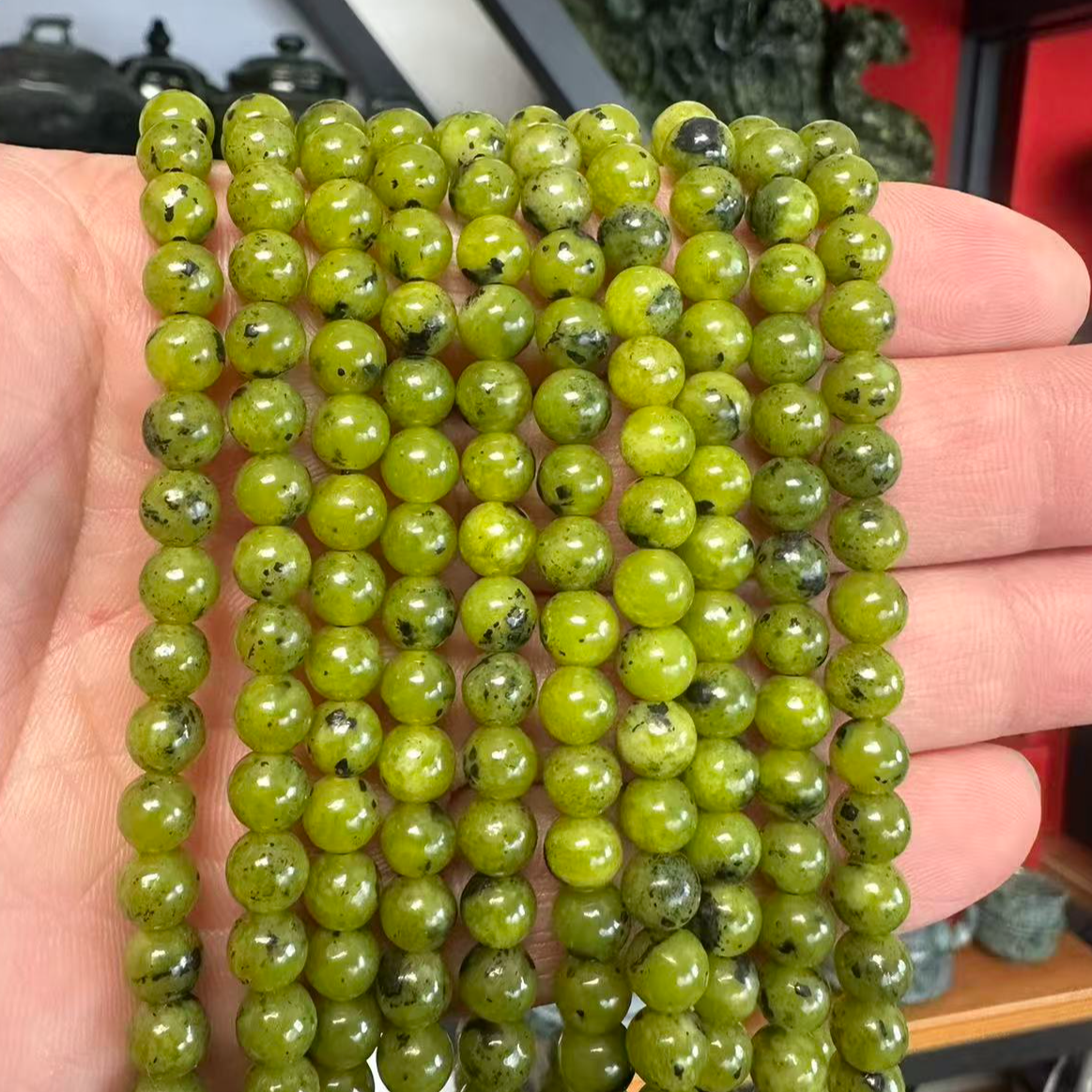 非金属棉绳项链 【藏玉项链】西藏藏玉108颗链子【花纹以直播间为准】