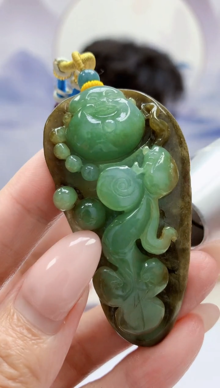定制翡翠未镶嵌4688mm-毛货挂件102