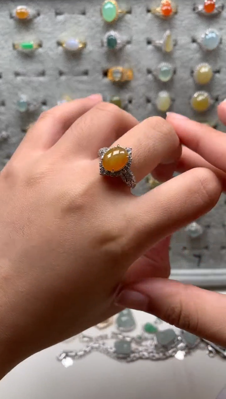 银S925镶嵌戒指翡翠2