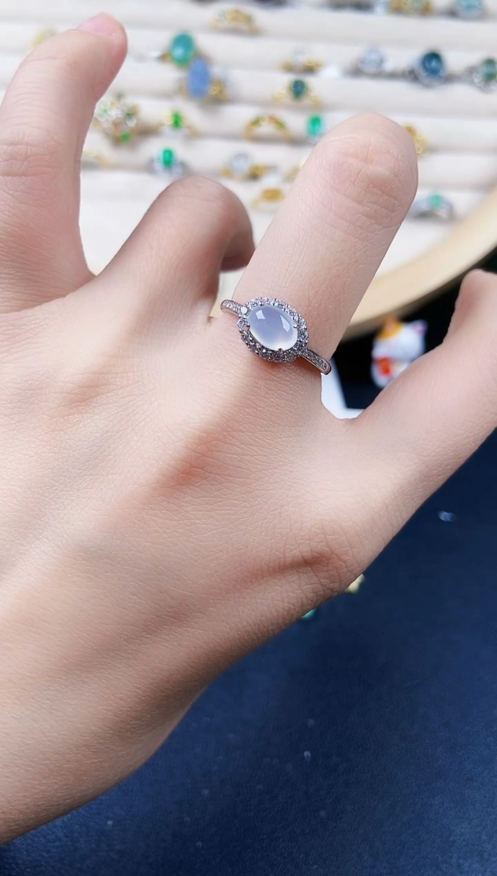 【闪购商品】翡翠银S925镶嵌戒指5465666