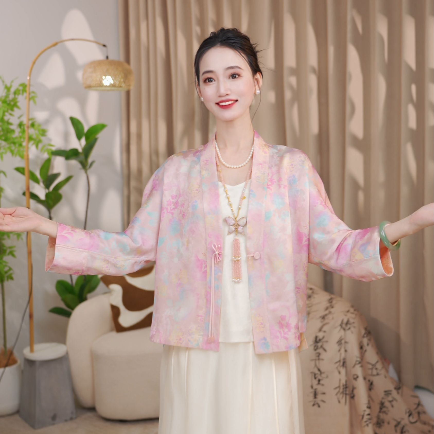 【花仙子】2026新款夏日防晒双面穿女士气质上衣休闲装外套JX0358