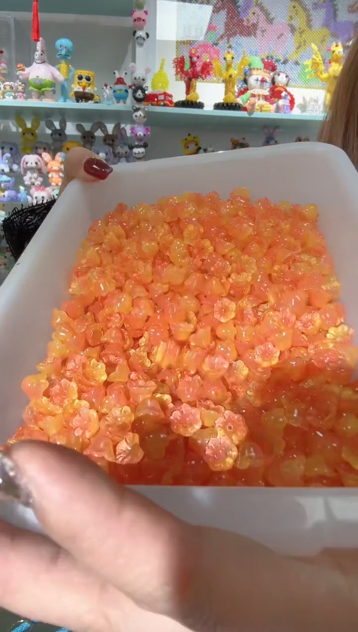 玻璃0718铃兰花100个爱玛橘
