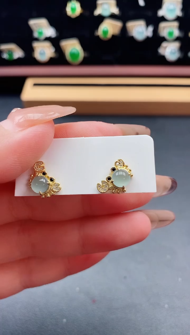 银S925镶嵌戒指翡翠1