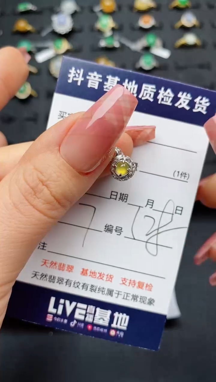 翡翠银S925镶嵌颈饰............