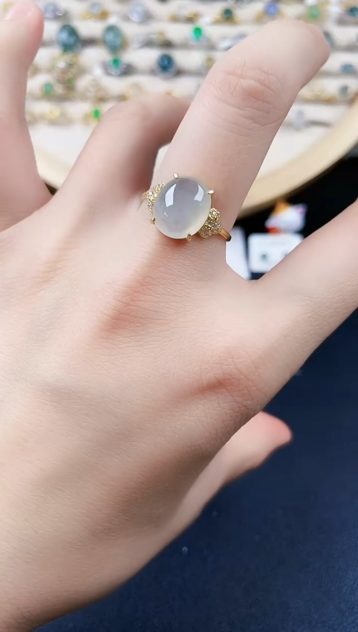 【闪购商品】翡翠银S925镶嵌戒指46456546