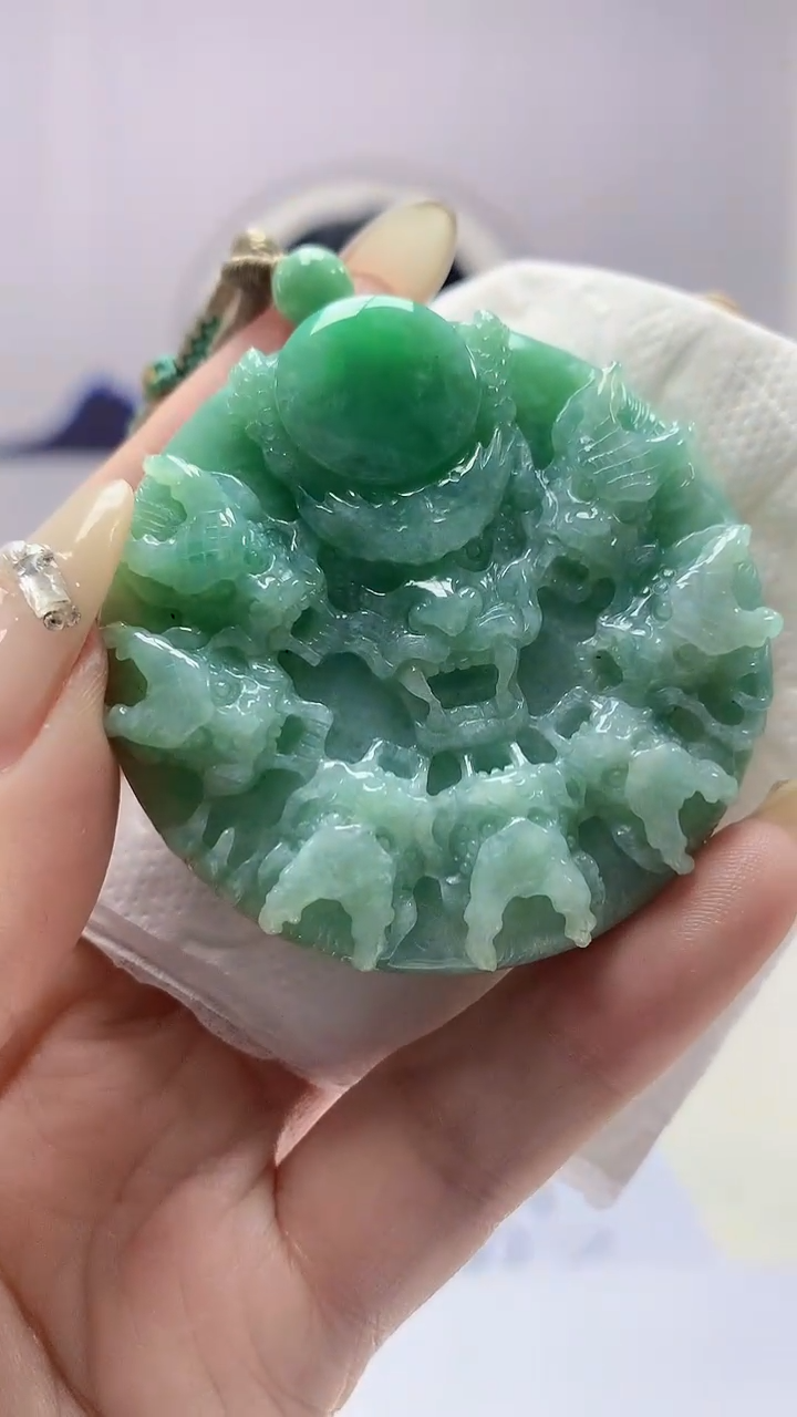 【闪购商品】定制翡翠未镶嵌0405DD-毛货挂件龙牌30