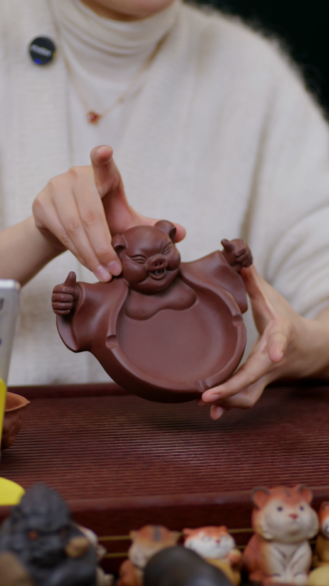 【闪购商品】紫砂茶宠小猪烟缸
