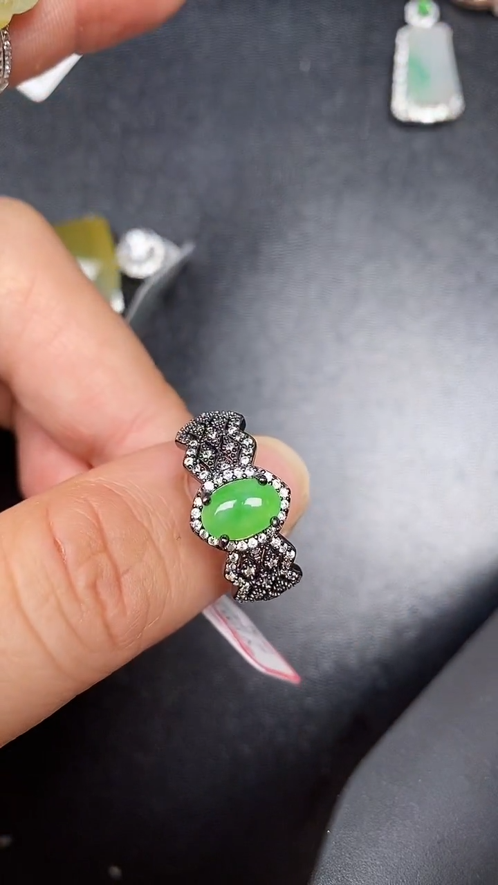 银S925镶嵌戒指翡翠1520