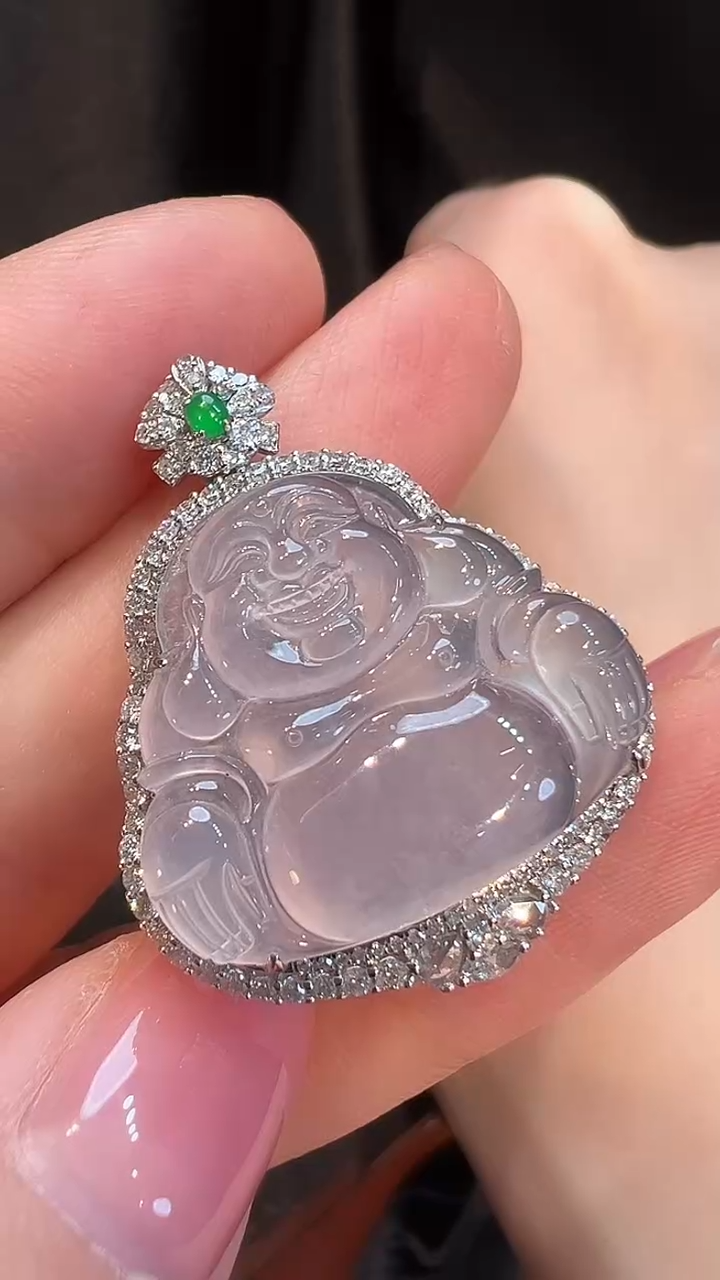 吊坠(不含链)18K金镶嵌翡翠L6