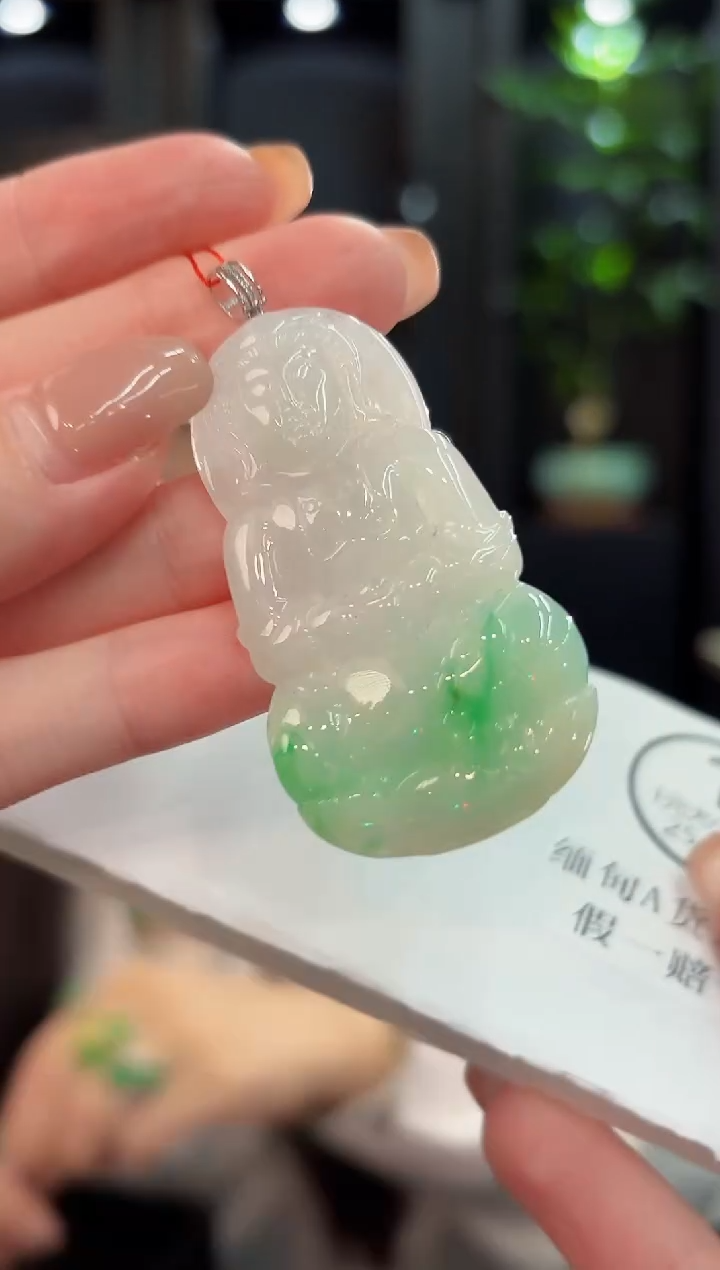 吊坠(不含链)18K金镶嵌翡翠 缅甸A货/支持复检/一件