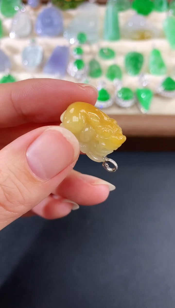 吊坠(不含链)18K金镶嵌翡翠25|1580