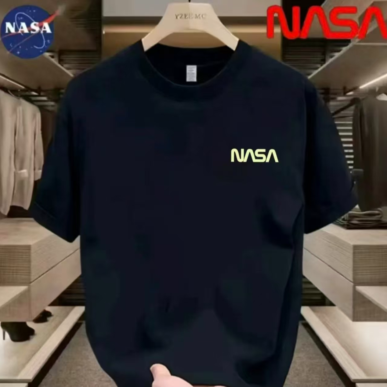 NASA联名纯棉夏季圆领短袖T恤微宽松时尚男女同款休闲百搭14