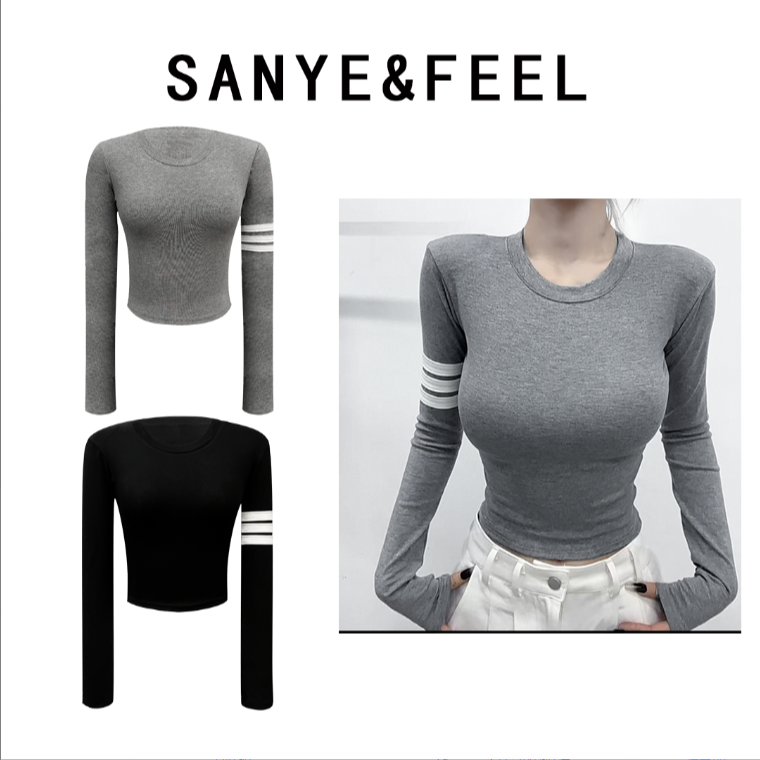 sanye&feel/妍三也【TB女孩】秋款松弛慵懒风条纹时髦上衣53051YX