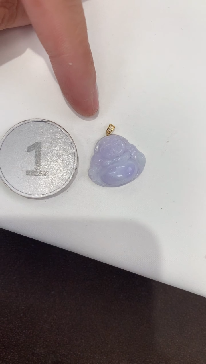 颈饰18K金镶嵌翡翠天然缅甸A货翡翠