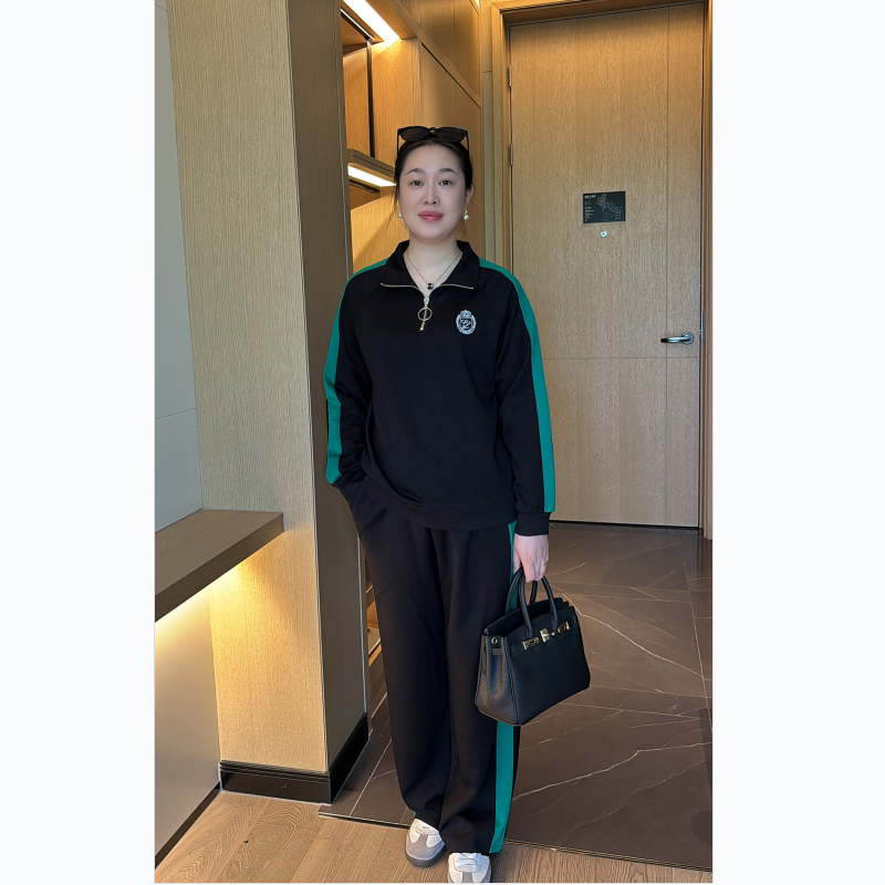 中老年女装春装新款运动套装40岁50妈妈春秋休闲两件套女翻领上衣