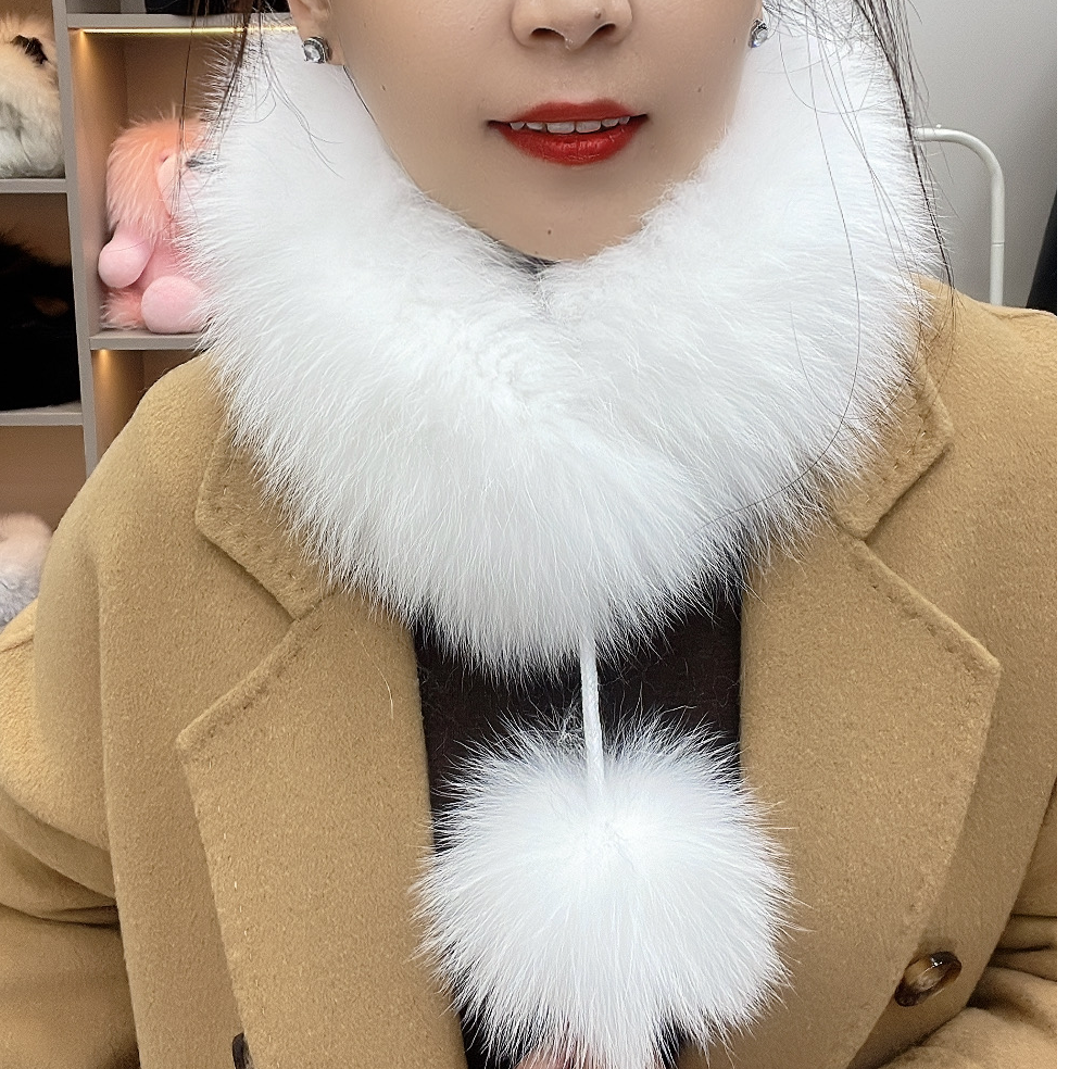 狐狸毛围巾围脖毛领围脖秋冬保暖