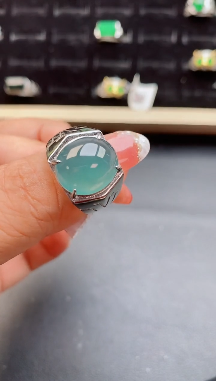 【闪购商品】翡翠戒指银S925镶嵌508050