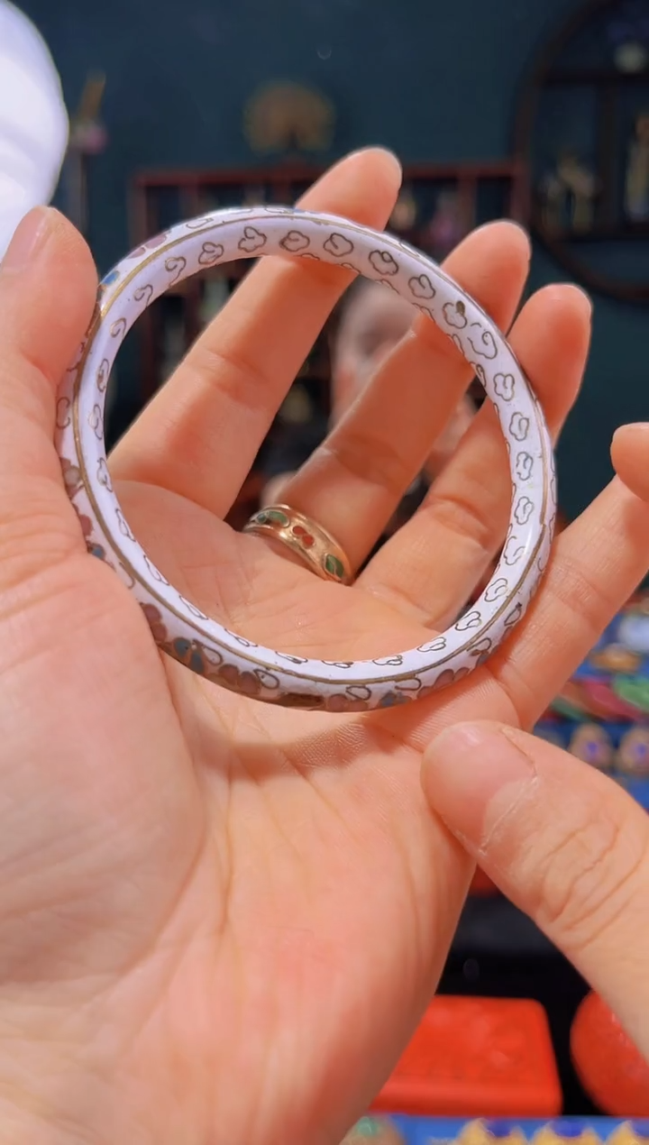 【闪购商品】非遗绝技 景泰蓝手镯 白 62圈