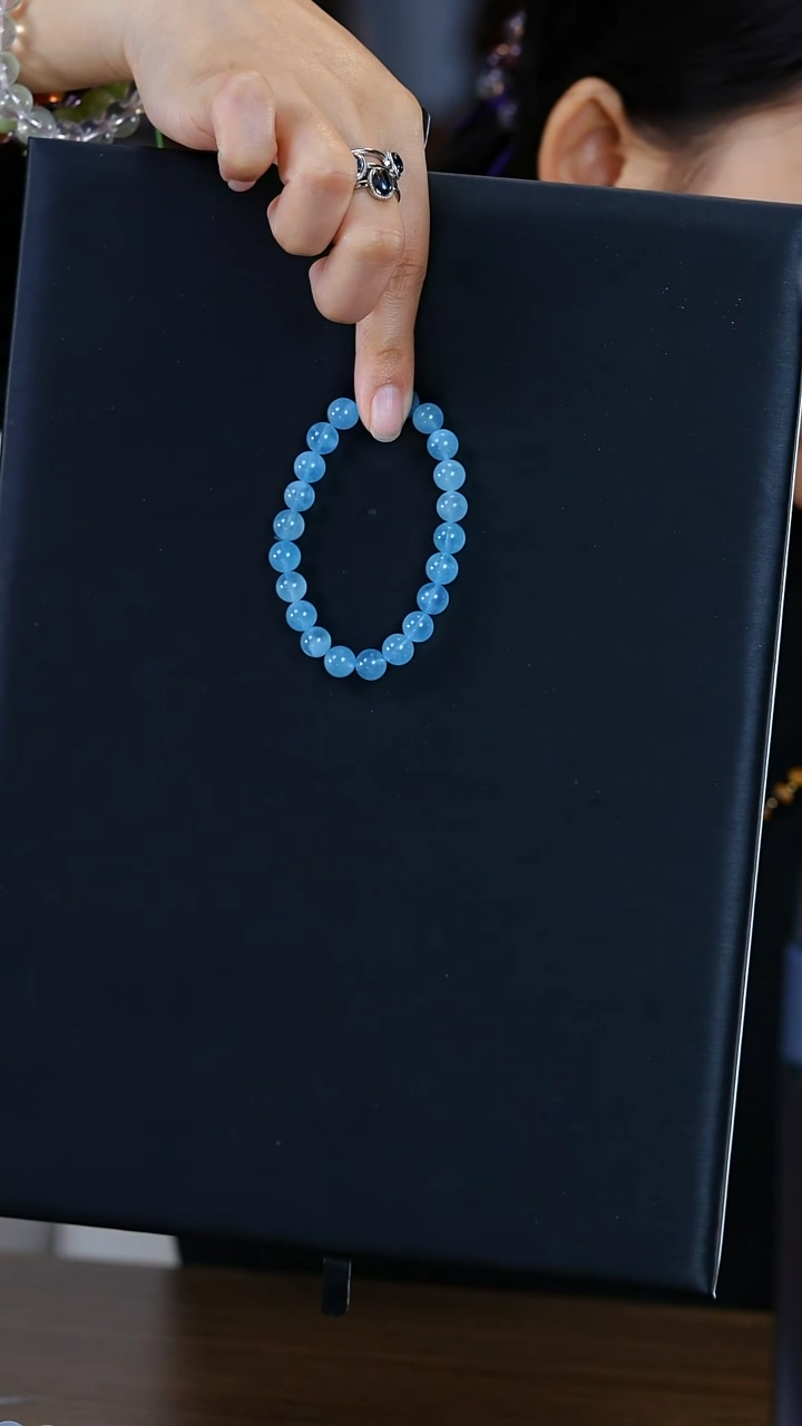 【闪购商品】海蓝宝石手链未镶嵌A031-海蓝宝单圈8mm-多样性发其一