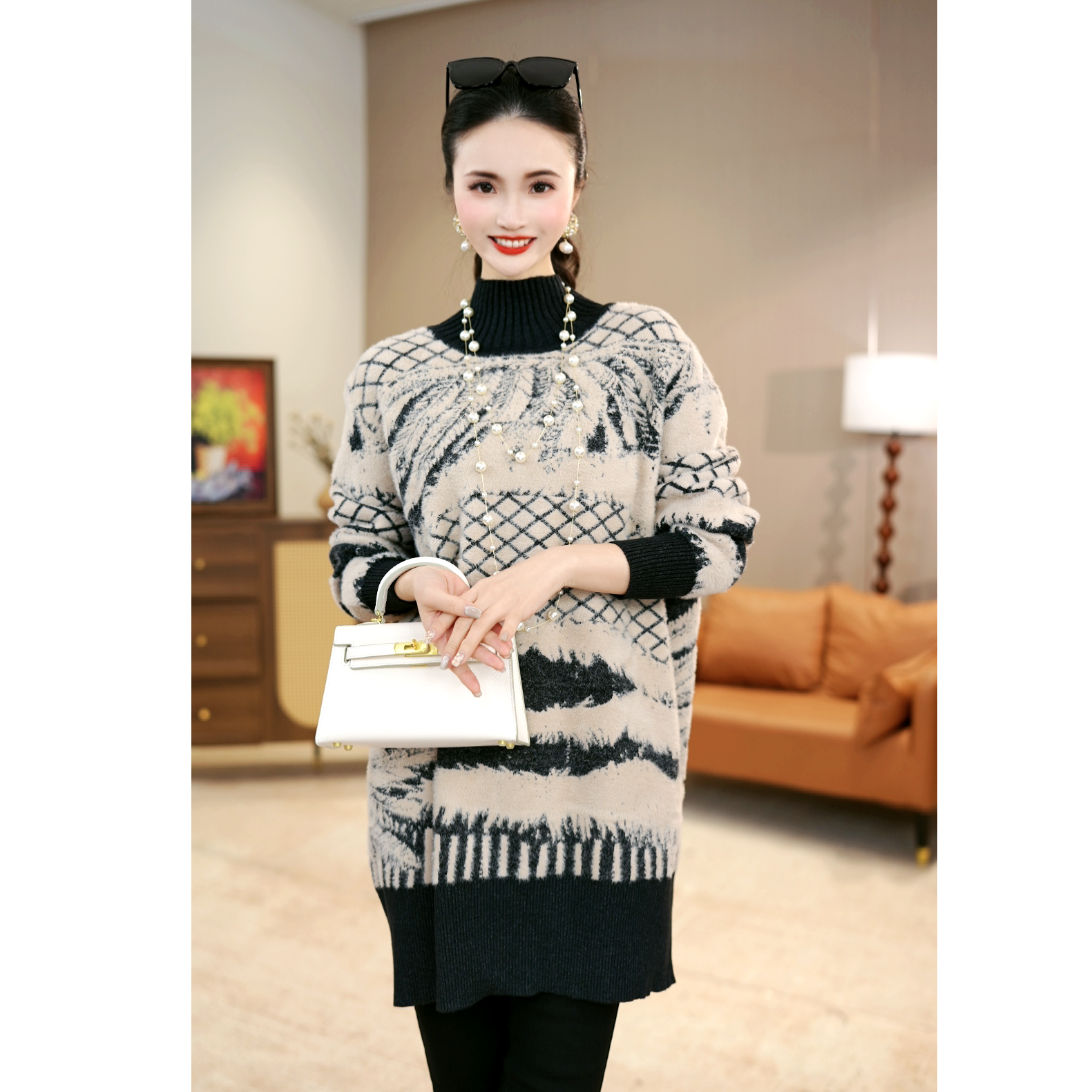 加厚保暖【雾里看花】秋冬时尚高端大气上档次高档毛衣上衣-1597#