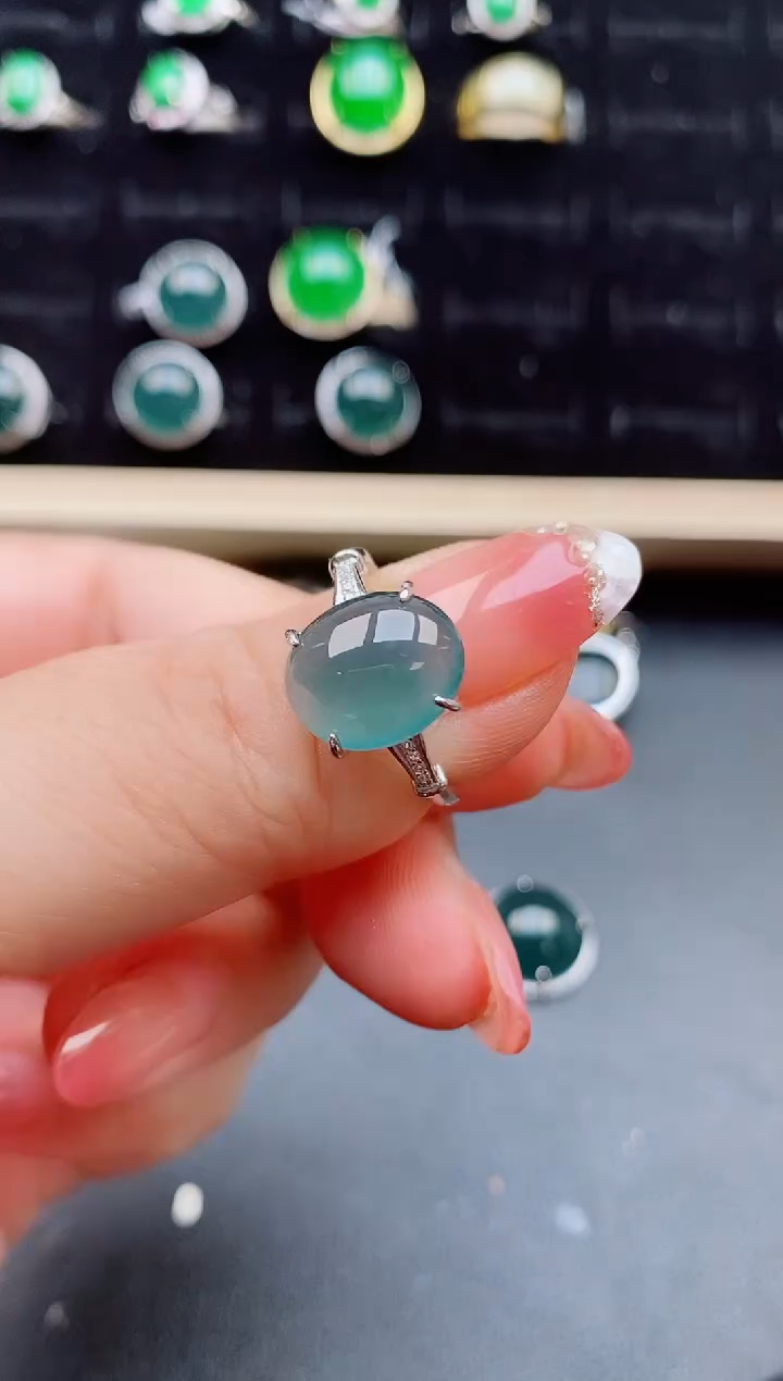 【闪购商品】翡翠戒指银S925镶嵌12121