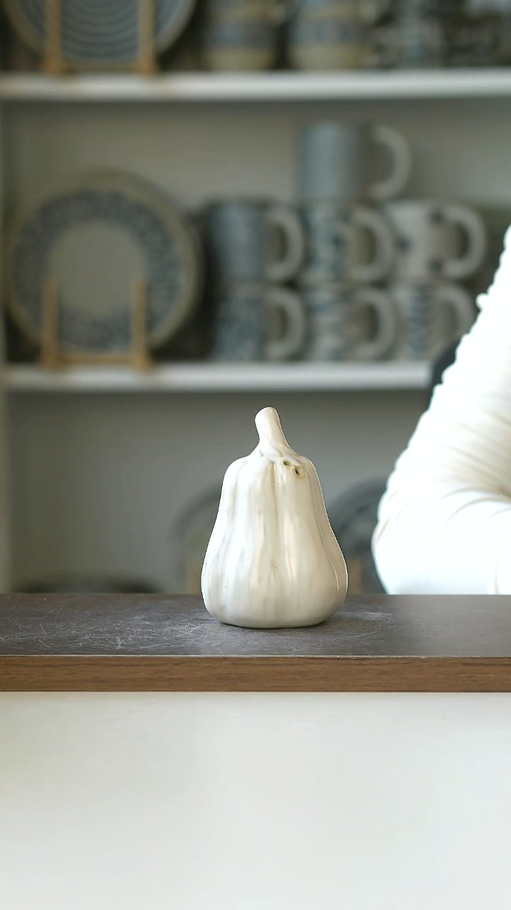 陶浮雕南瓜陶瓷调味罐10cm@4-2@微瑕