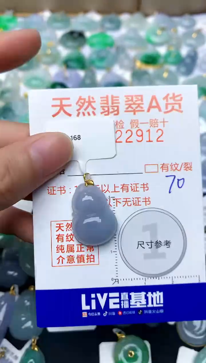 【闪购商品】翡翠颈饰18K金镶嵌70天然A货翡翠
