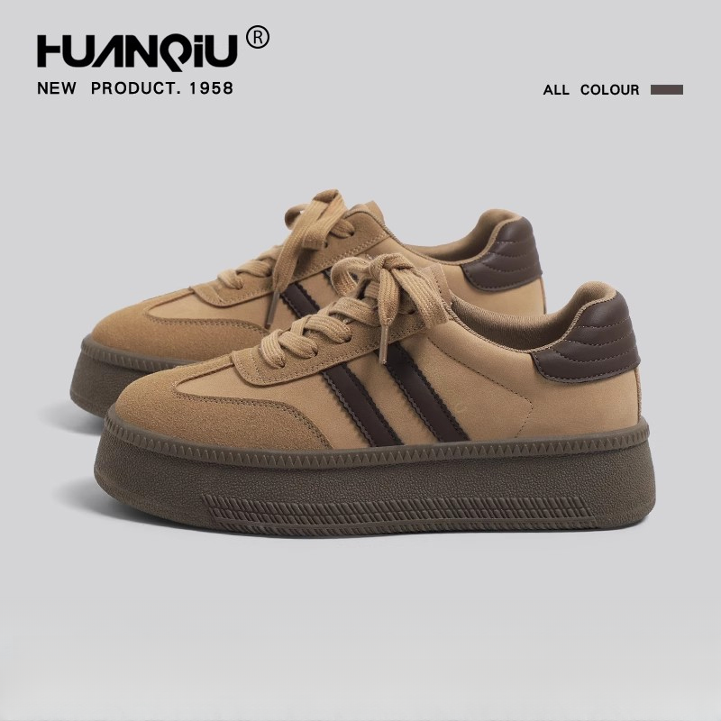 双11好物环球琥珀流光德训鞋子女款爆款2025新款厚底百搭休闲板鞋