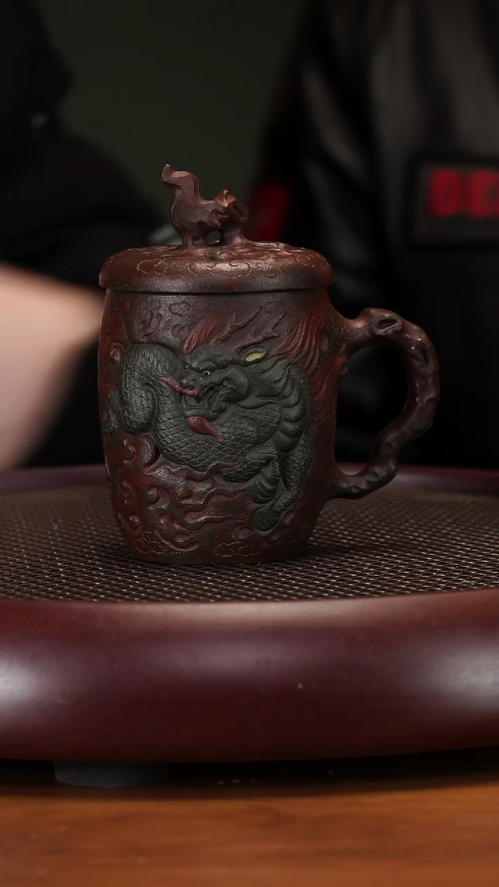 【闪购商品】紫砂茶壶3-86GSB麒麟献瑞盖杯老青段