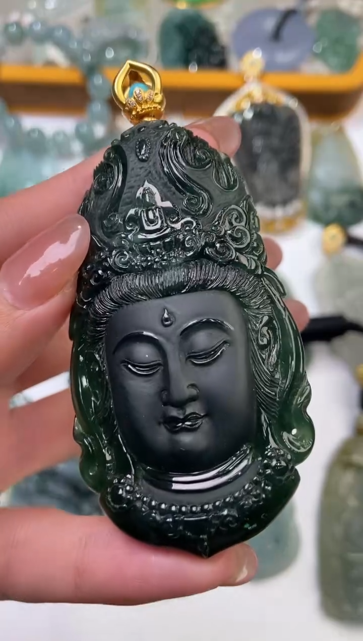 【闪购商品】翡翠挂件18K金镶嵌1        