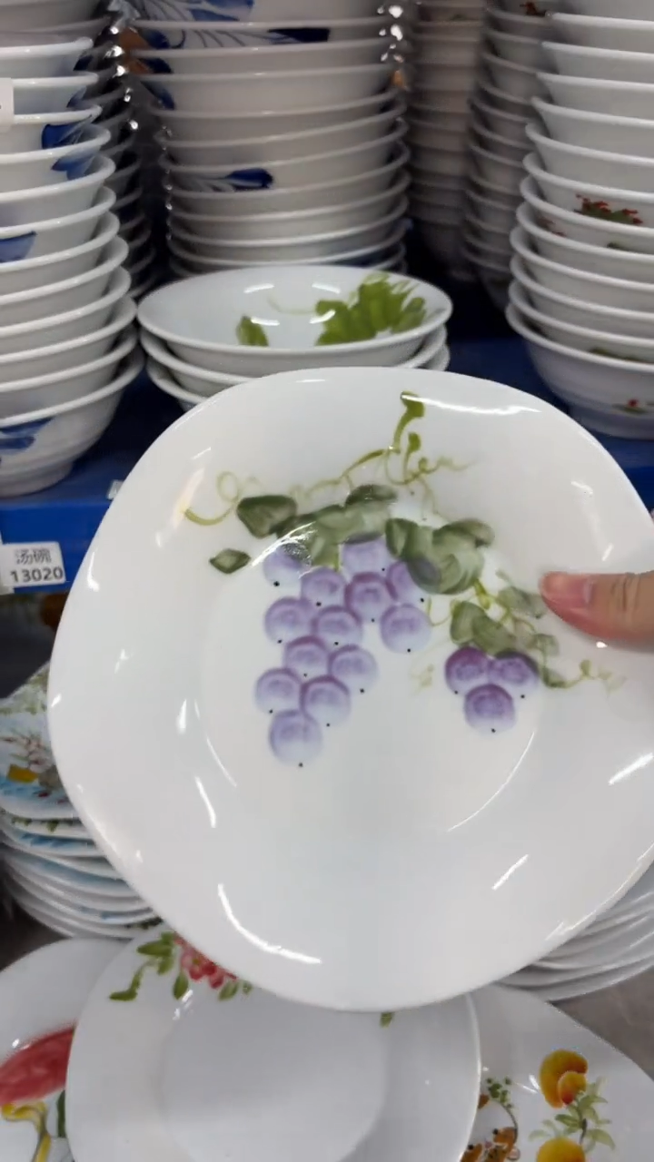 瓷片景德镇高温陶瓷食品级手绘釉中彩-波浪盘