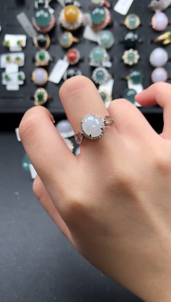 【闪购商品】翡翠戒指银S925镶嵌5212114