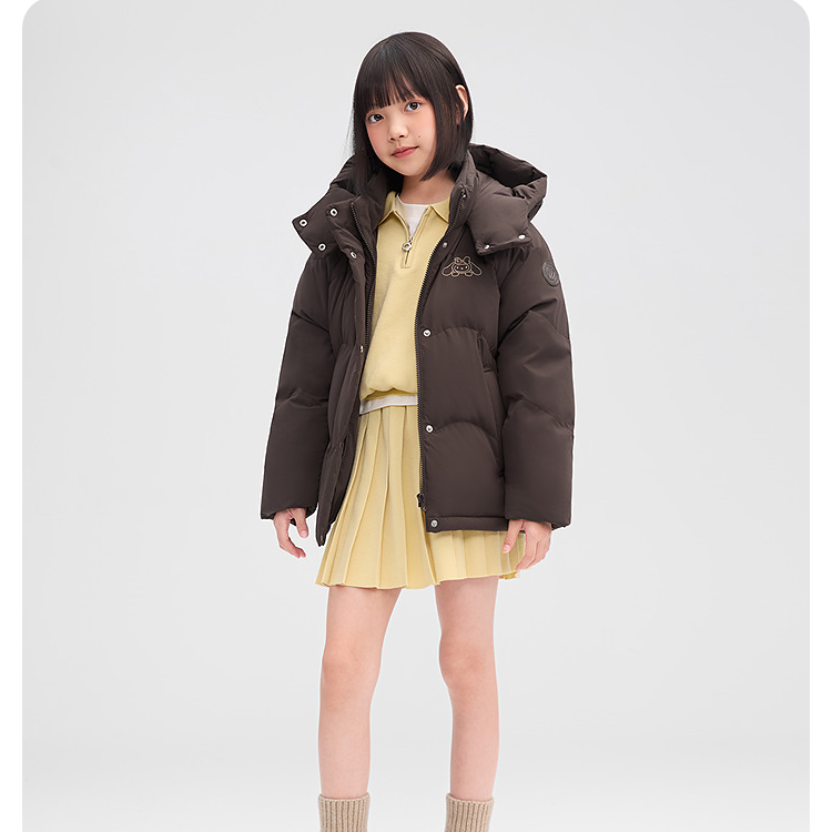 2025时尚潮流新款女童短款羽绒服加厚冬季保暖连帽T250246322