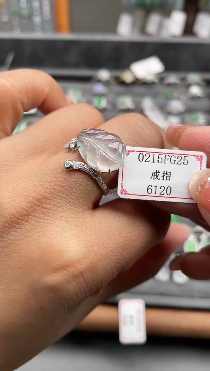 【闪购商品】翡翠戒圈18K金镶嵌0215FG25