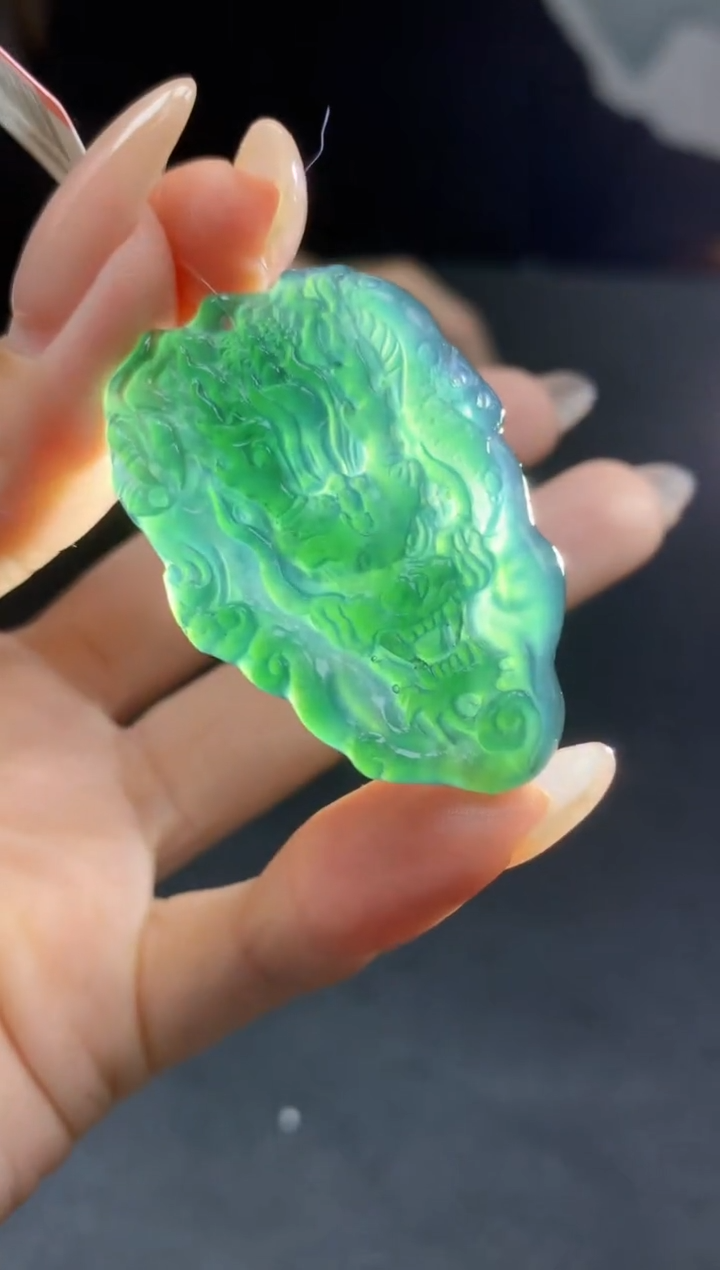 【闪购商品】定制翡翠未镶嵌009ee-毛货龙牌30