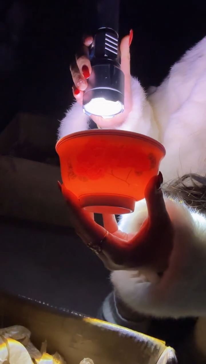 碗陶瓷红稀4.5芙蓉对花碗+礼盒