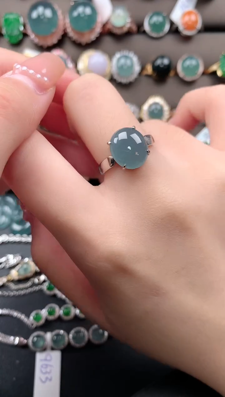 【闪购商品】翡翠戒指银S925镶嵌52141