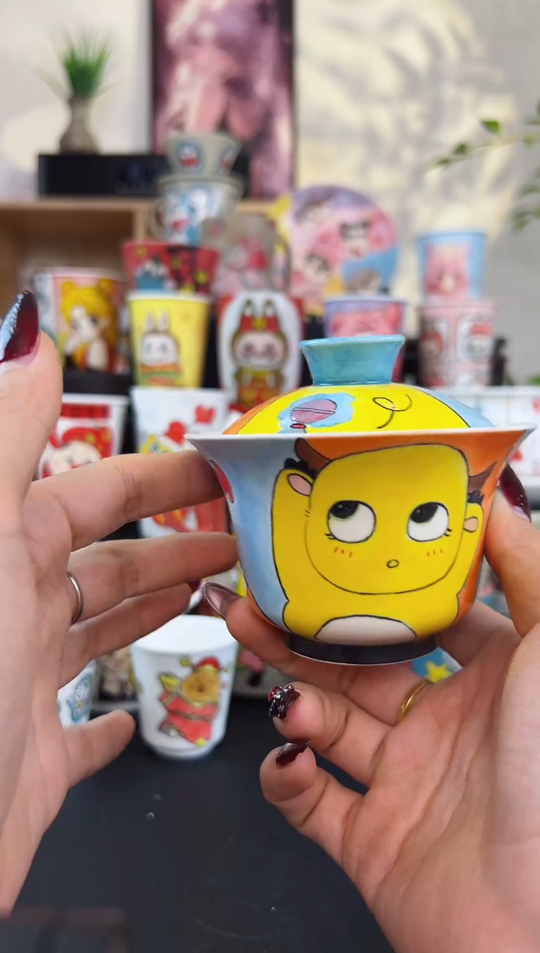 【闪购商品】摆件笙笙漫 手工手绘陶瓷杯杯